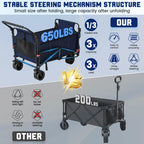 2-in-1 Folding Wagon Cart Chair 650LBS Capacity