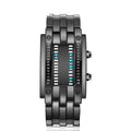 Men’s LED Digital Bracelet Watch – Stainless Steel Sports Style with Blue Light Display