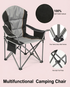 500 lbs Heavy Duty Folding Camping Chair with Cup Holder & Cooler Bag