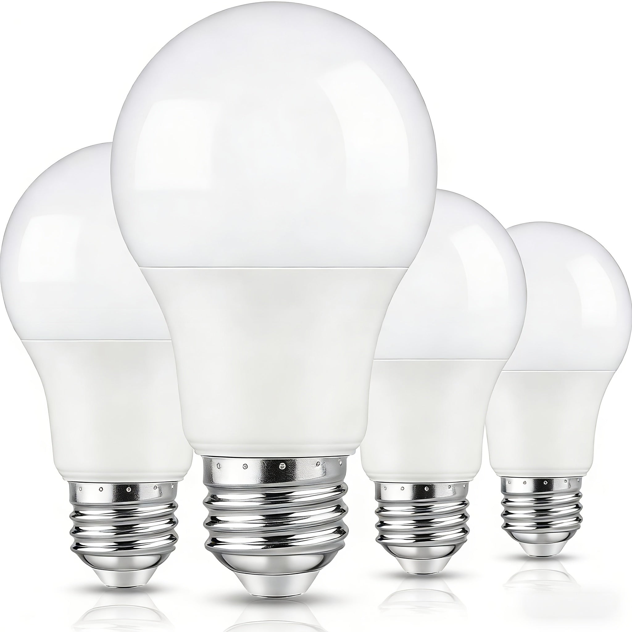 4-Pack A19 LED Light Bulbs, 60W Equivalent, Soft White or Cool Daylight, E26 Base, Non-Dimmable