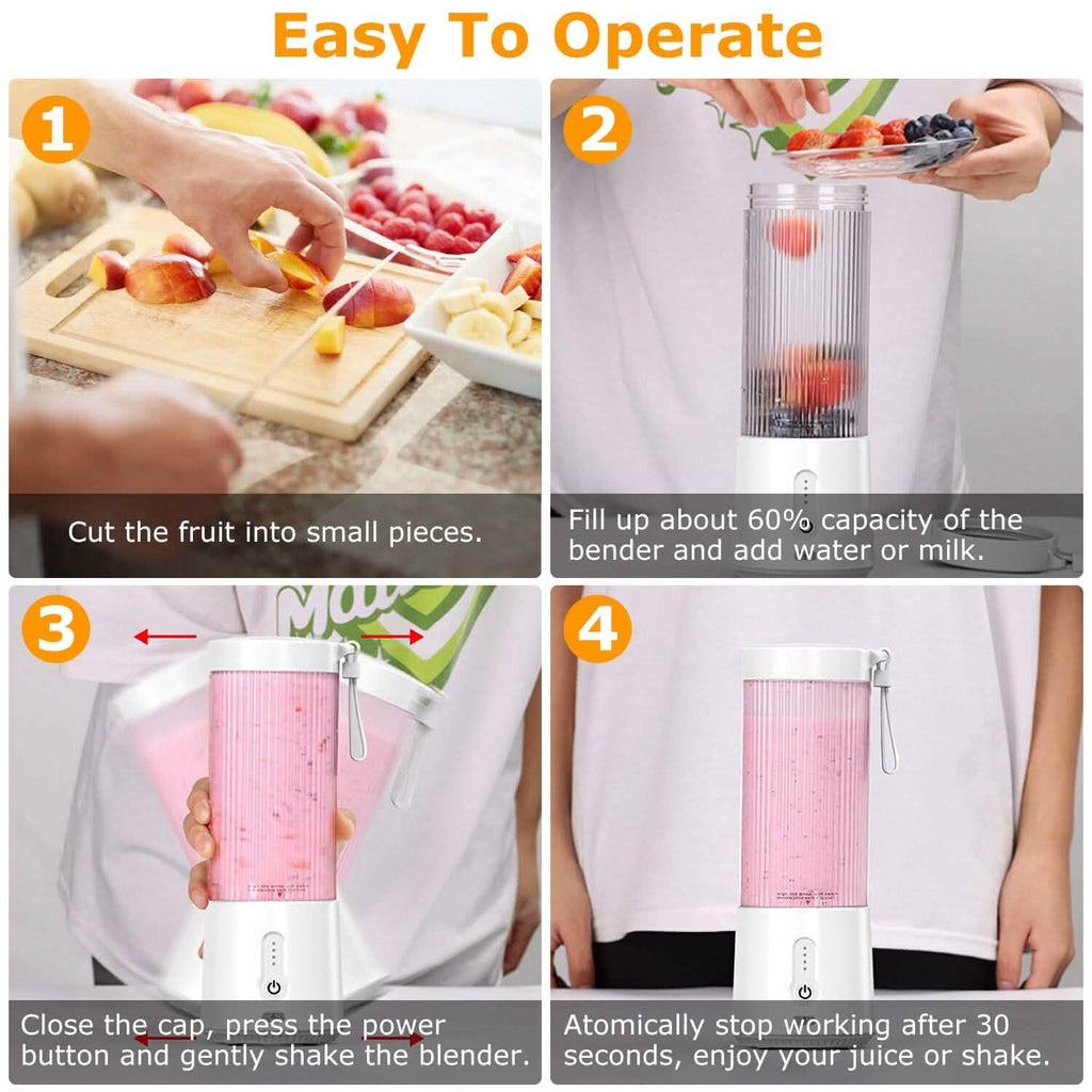 450ml Rechargeable Fruit Blender with 6 Blades