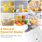 450ml Rechargeable Fruit Blender with 6 Blades