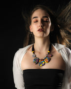 Boho Terracotta Clay Necklace & Earrings Set