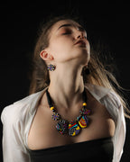 Boho Terracotta Clay Necklace & Earrings Set