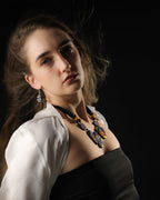 Boho Terracotta Clay Necklace & Earrings Set