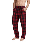 (4 Pack) Men's Cotton Knit Flannel Plaid Lounge Pajama Pants