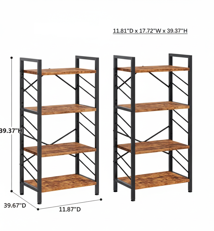 Industrial Metal Bookshelf