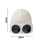 Unisex Goggles Winter Hat Knitted Beanie