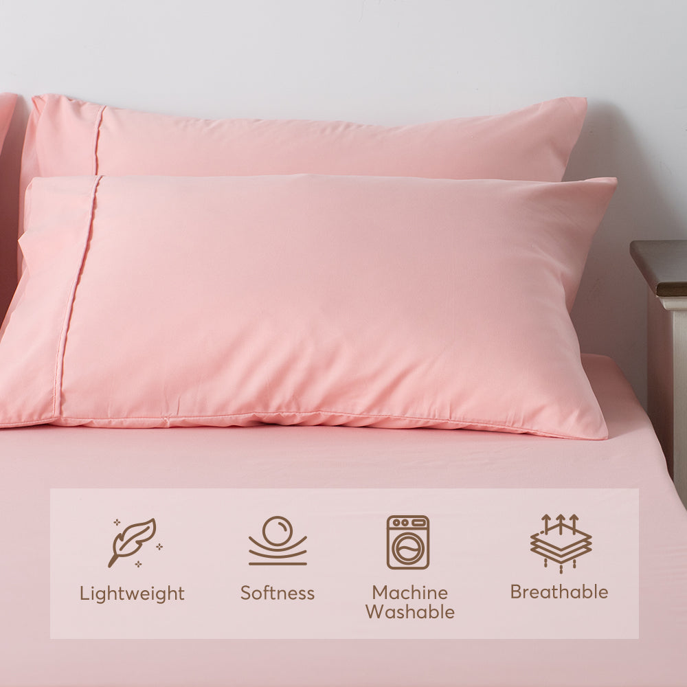 Kasentex Spring All Season Deep Pocket Fitted Sheet Set with Pillowcases, Room Decor, Graduation Gifts