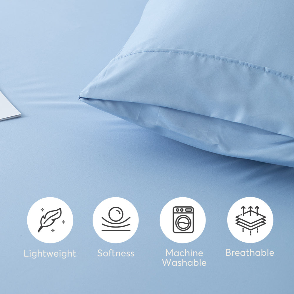 Kasentex Spring All Season Deep Pocket Fitted Sheet Set with Pillowcases, Room Decor, Graduation Gifts