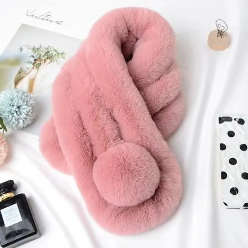 Plush Faux Fur Winter Scarf