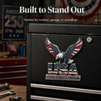 USA 250th Anniversary Metal Emblem – Faith, Family & Freedom Patriotic Decor