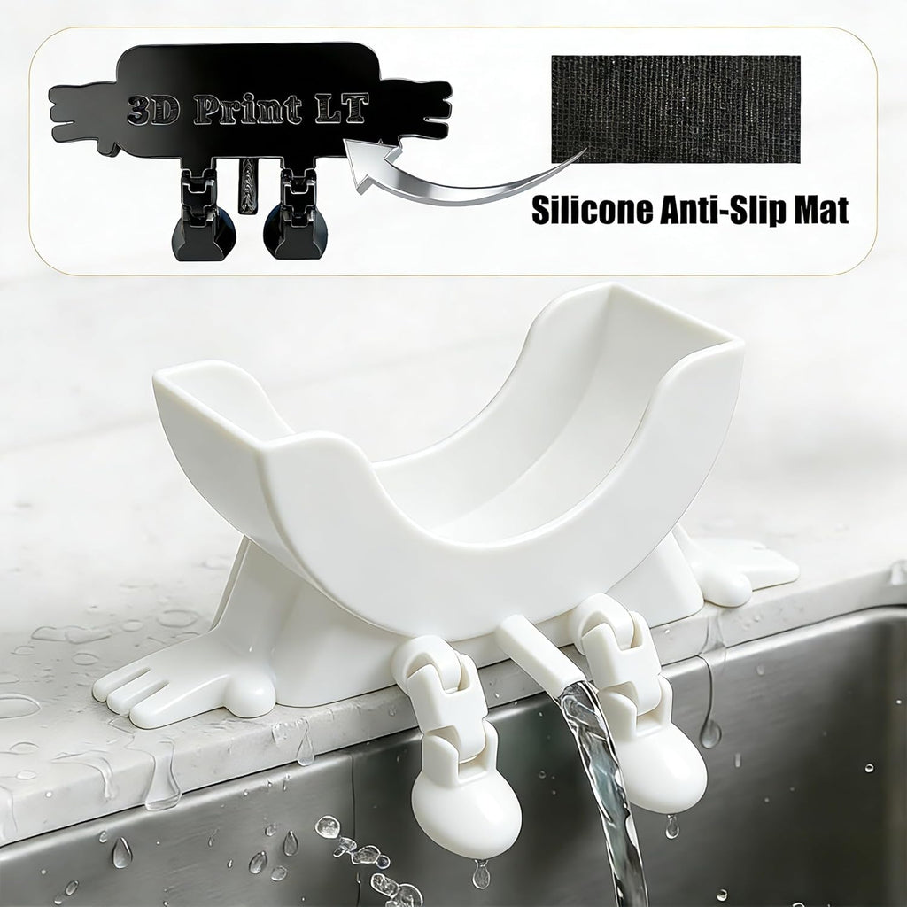 Cute Hanging Sponge Holder with Drainage,3D Printed Kitchen Funny Sponge Stand for Sink