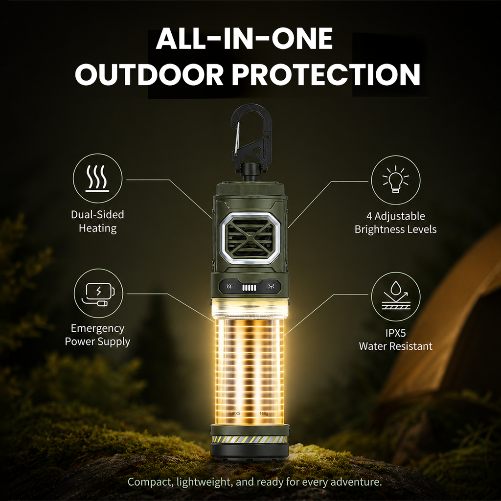 Rechargeable Tiny Mosquito Repeller 329°F Heating 30ft Protection Zone Ultra Mini with Camping Light Magnetic Design for Outdoor Camping Backpacking Patios