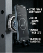 BLAUBECK Magnetic Gym Phone Holder – MagSafe & Android Compatible | Carbon Fiber & Acrylic | 360° Ball Joint Mount for Squat Racks, Golf Carts & Metal Surfaces