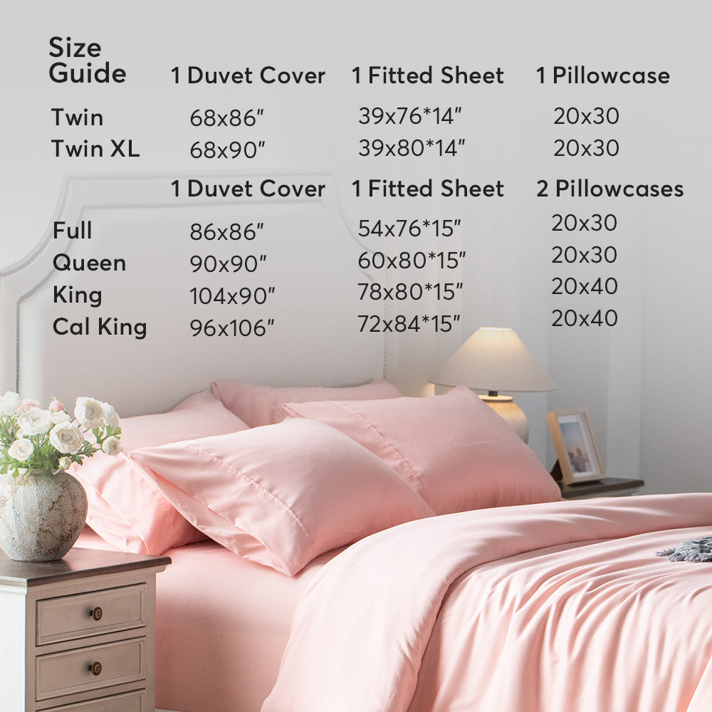 Kasentex Spring Duvet Cover Bedding Set with Duvet Cover, Pillowcase, Fitted Sheet, Hypoallergenic and Breathable, Room Decor, Graduation Gifts