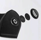 2-Pack Black Washable Face Mask with Breathing Valve