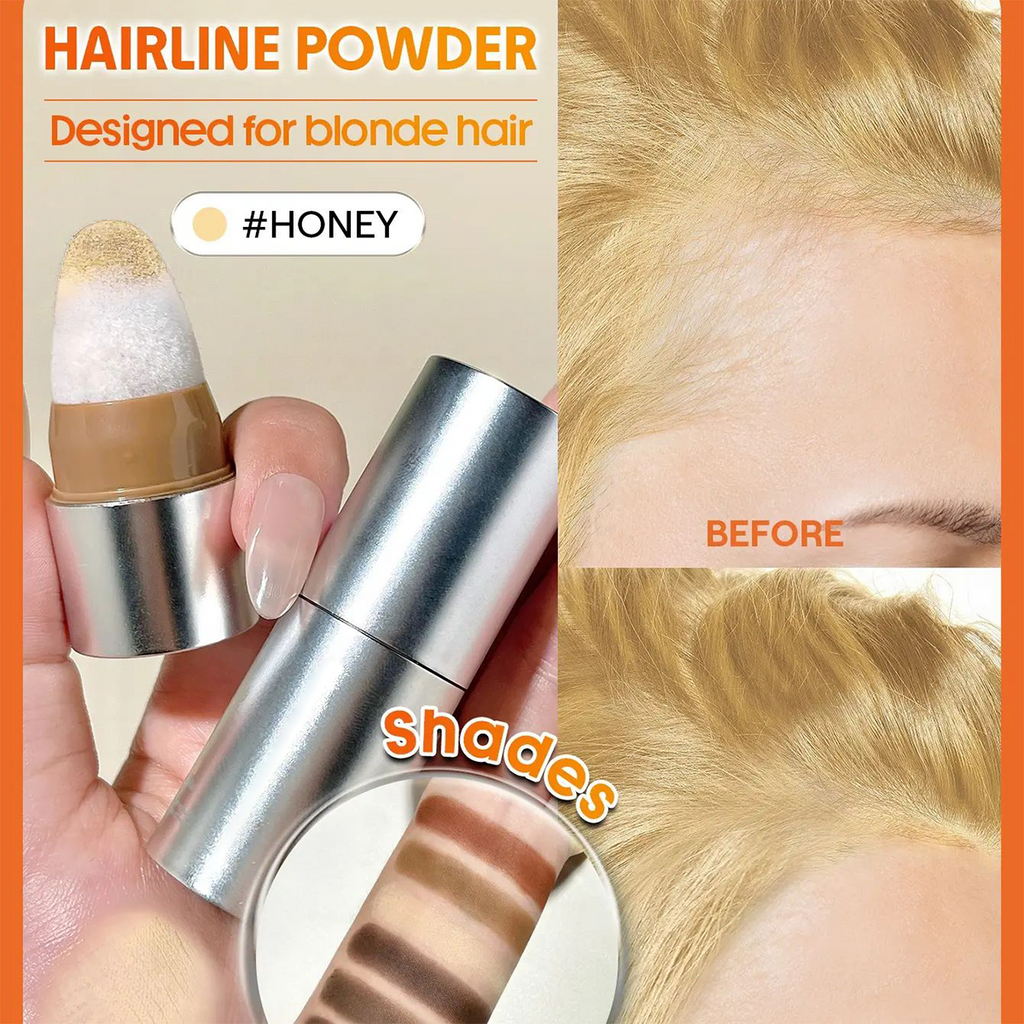 Fix & Fill Hairline Powder-Spice, 4-IN-1 Powder Stick for Hairline, Part, Contour & Brow, Quick Fix Sparse Hair