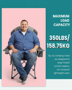 500 lbs Heavy Duty Folding Camping Chair with Cup Holder & Cooler Bag