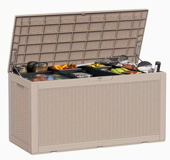75 Gallon Heavy-Duty Outdoor Deck Box - Waterproof, Lockable