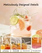 Purse Drinking Glass, Glass Purse for Drinks, Unique Wine Glasses with Straw, Decorative Fish Bowl Vase with Straw