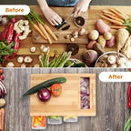 Bamboo Cutting Board with Storage Trays & Graters | Multifunctional Kitchen Prep Station