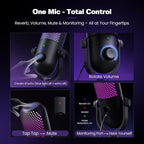 USB Microphone for PC Gaming: Condenser Microphone with RGB