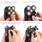 4D Electric Shavers Razor IPX7 Rechargeable Beard Trimmer