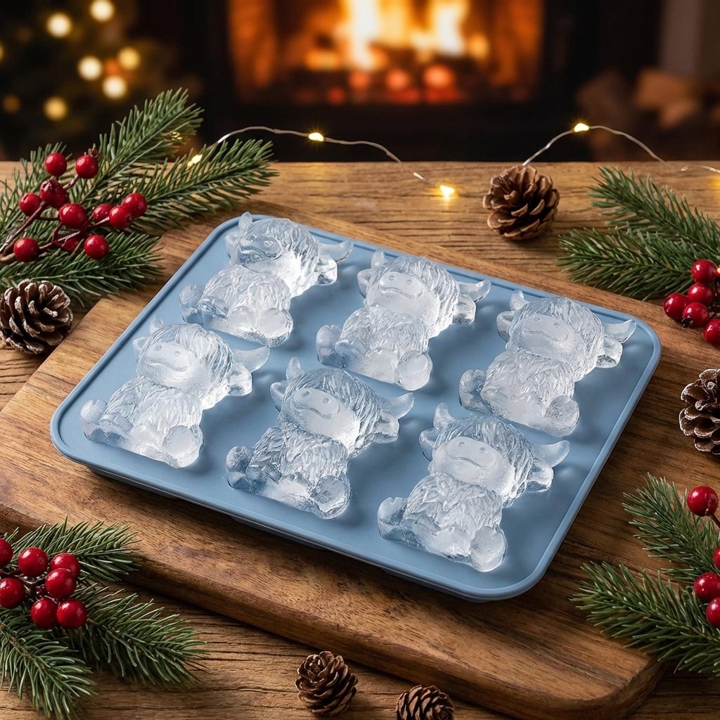 6‑Cavity Mini Highland Cow 3D Ice & Dessert Mold