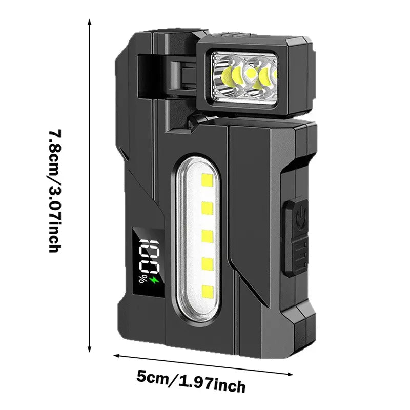 EDC Keychain Flashlight, USB-C Rechargeable, IPX5 Waterproof, 7 Lighting Modes