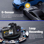 3-Channel 4K UHD Dash Cam Front, Rear and Inside with 32GB SD Card