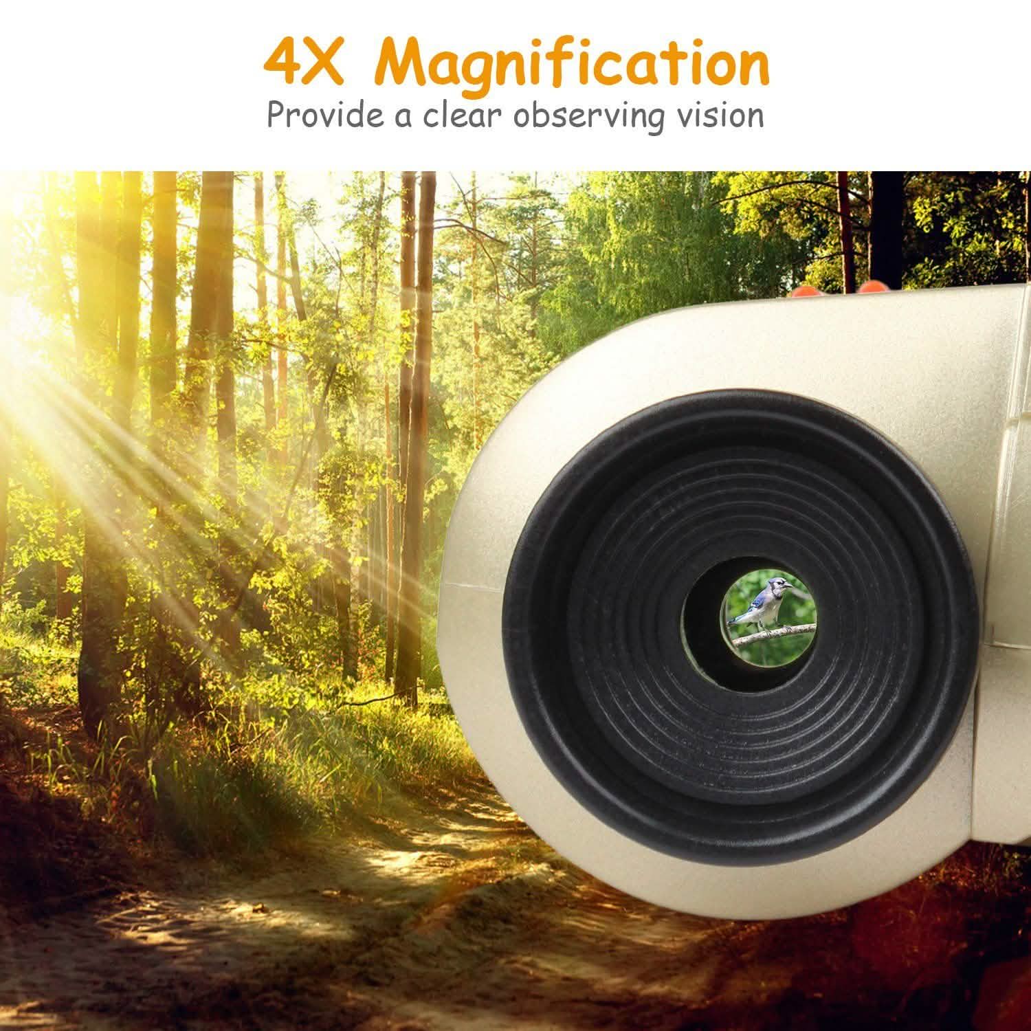 4x30 Kid Toy Night Vision Binoculars with Pop-Up LED Light