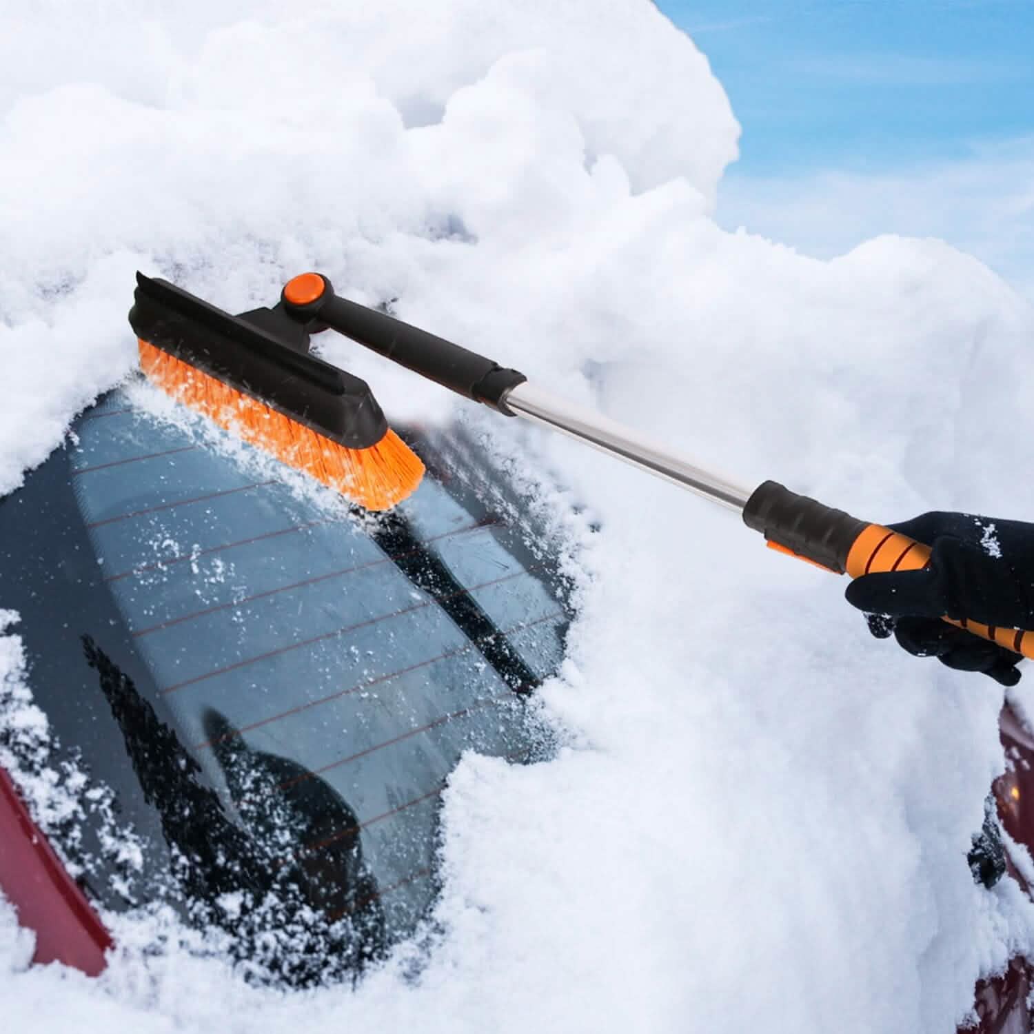 5-in-1 Detachable 180° Adjustable Ice Scraper Snow Shovel