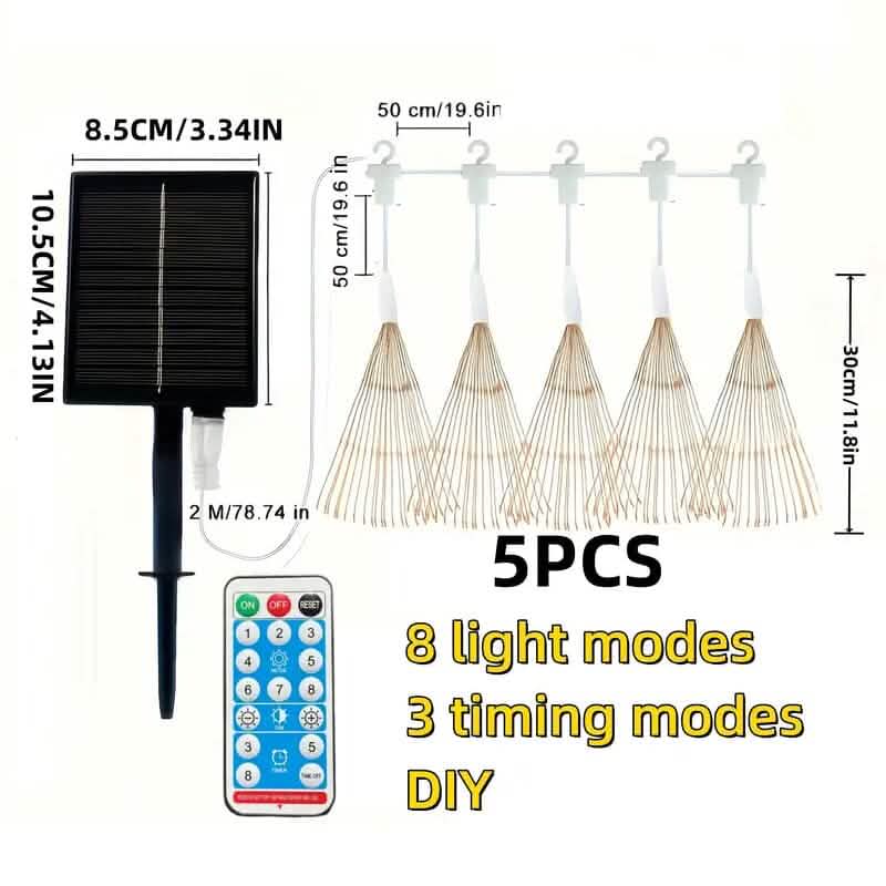 5-Pack: 450 LED Solar Starburst Sphere Lights