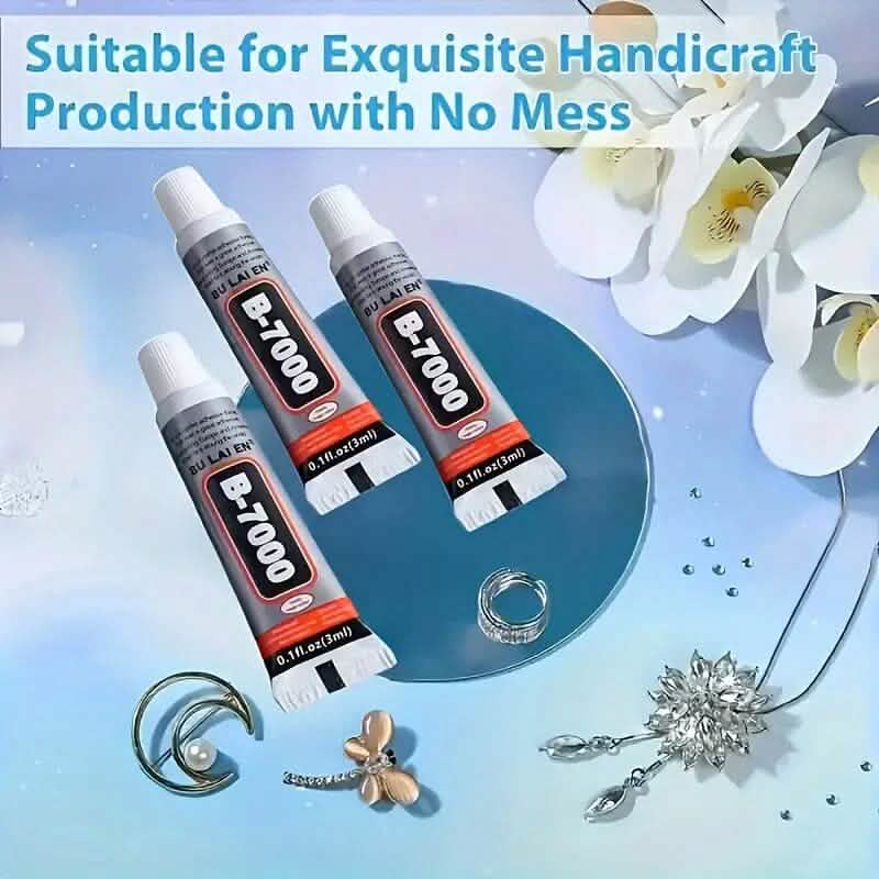 5-Pack: B-7000 Adhesive Glue for Jewelry, Plastic, Metal, Glass, Ceramic