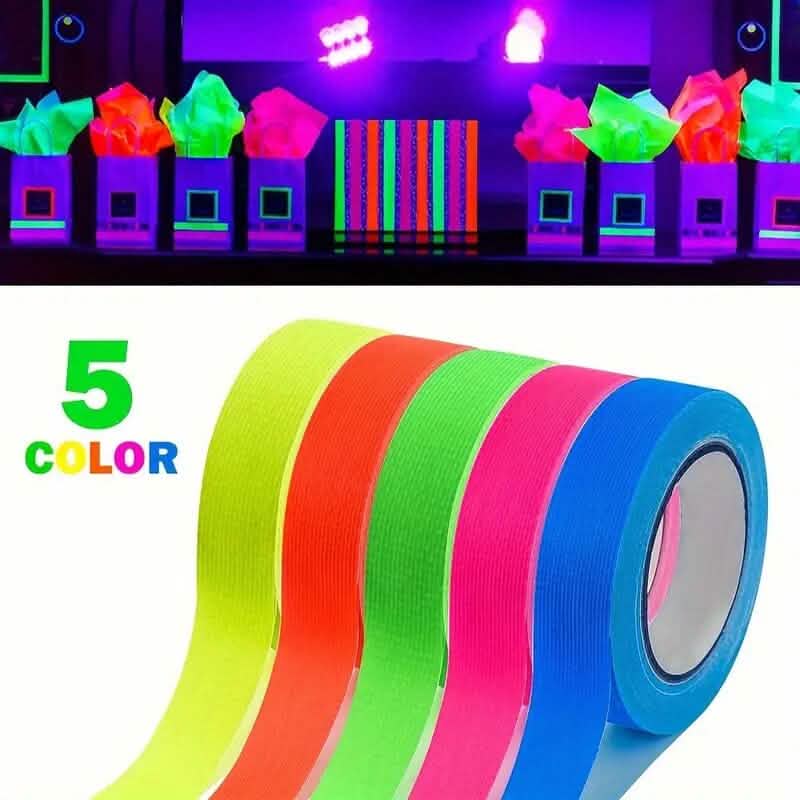 5-Pack: Neon Fluorescent Tape Set