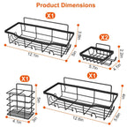 5-Pack: Shower Caddy Shelves with 18 Inbuilt Hooks