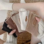 5-Pairs: Bear Embroidery Low Cut Ankle Socks