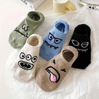5-Pairs: Cartoon Print Low Cut Ankle Socks