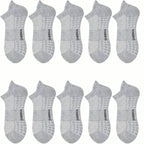 5-Pairs: Casual Ankle Boat Socks With Towel Bottom