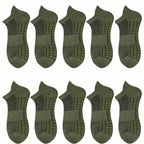5-Pairs: Casual Ankle Boat Socks With Towel Bottom