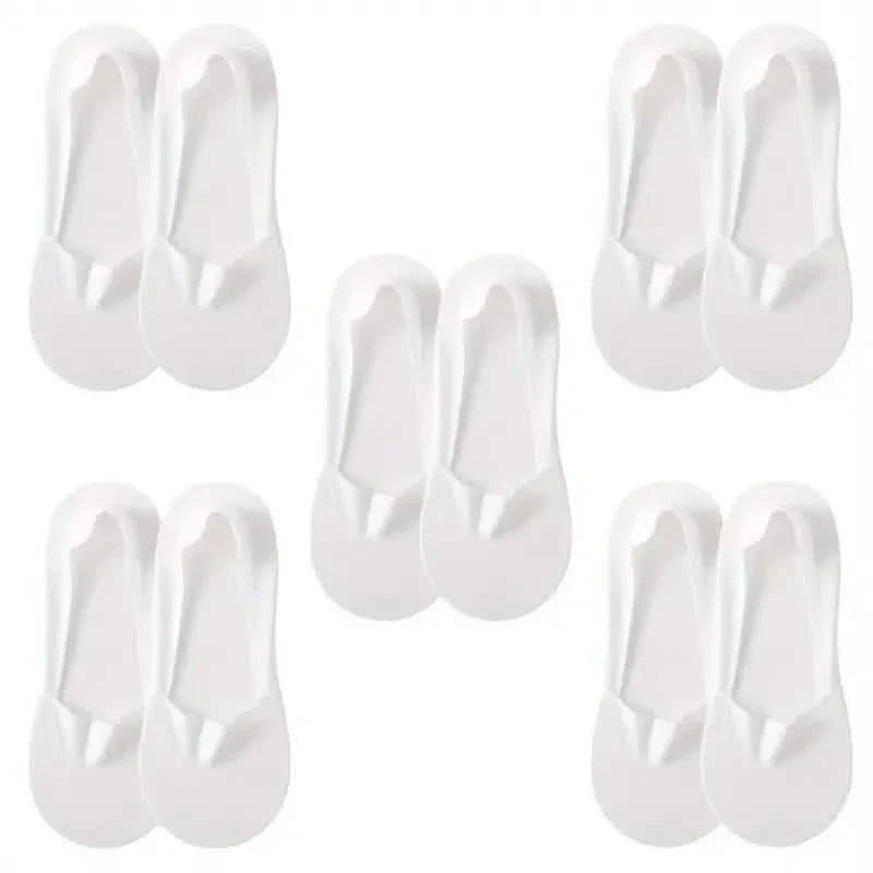 5-Pairs: Low Cut No Show Socks for Women - Invisible, Non Slip, Breathable, Moisture Wicking