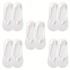 5-Pairs: Low Cut No Show Socks for Women - Invisible, Non Slip, Breathable, Moisture Wicking