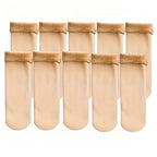 5-Pairs: Ultra-Soft Plush Lined Thermal Socks - Comfy Mid Tube Socks