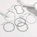 5-Piece: Elegant Multi-Layered Chain Bracelet Set