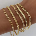 5-Piece: Elegant Multi-Layered Chain Bracelet Set