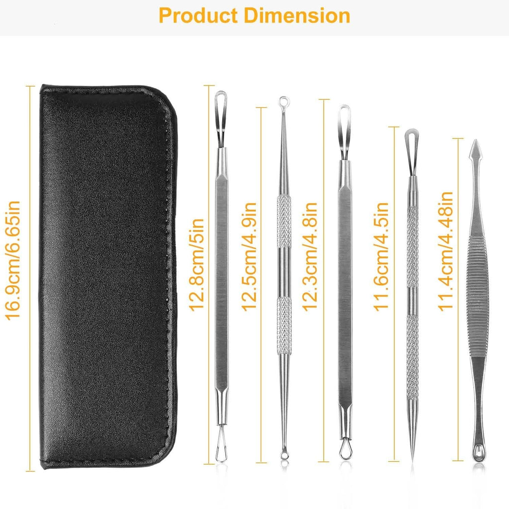 5-Piece Set: Blackhead Remover Kit Stainless Steel Popping Zit Remover