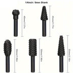 5-Piece Set: Wood Carving File Rasp Drill Bit
