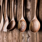 5-Piece Walnut Kitchen Utensil Set – Rustic Style
