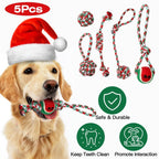 5-Pieces: Christmas Dog Rope Chew Toys